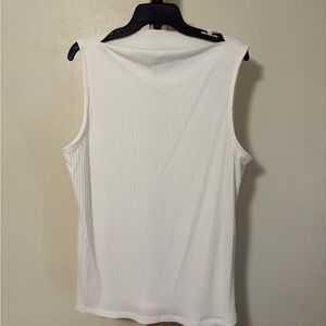Old Navy White Ribbed Sleeveless boatneck tunic top